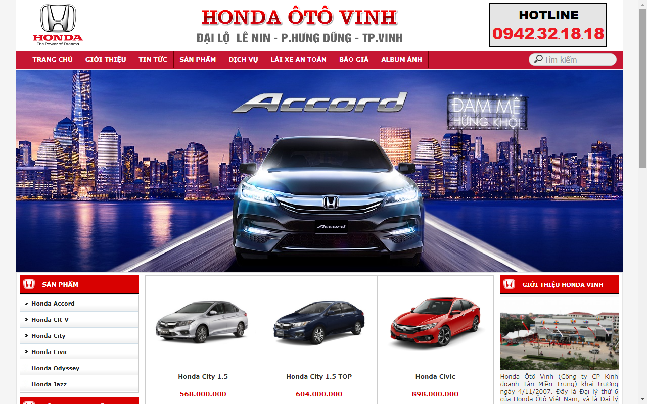 Đại lý Honda Ô tô Vinh