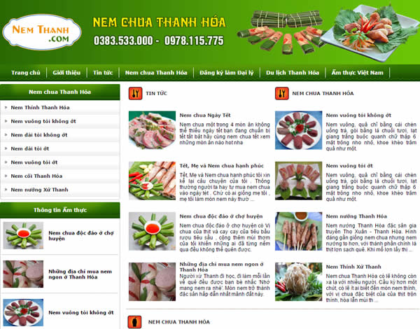 Phân phối nem chua Thanh Hoá Nghệ An