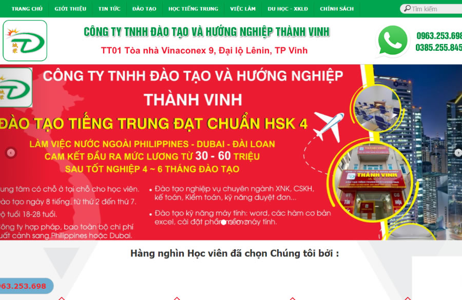 Công ty Đào tạo Hướng nghiệp tiếng Trung Thành Vinh