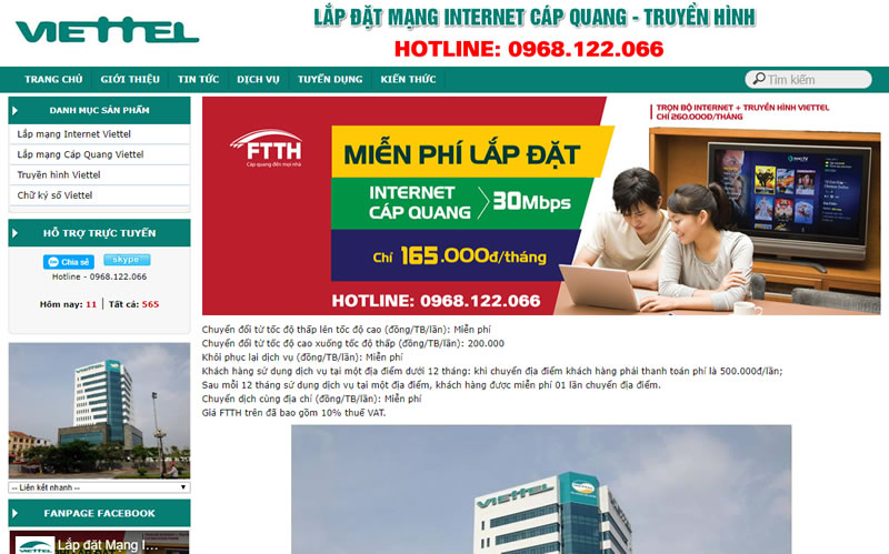 Lắp đặt Internet Cáp quang Viettel tại TP Vinh Nghệ An