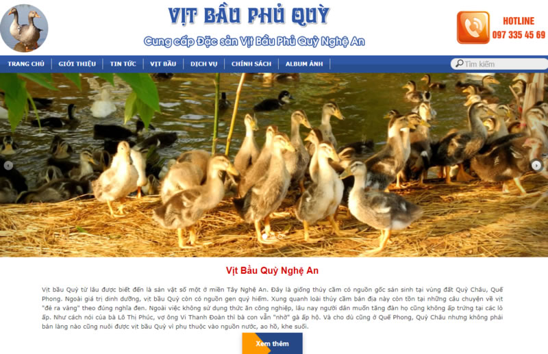 Vịt bầu Quỳ Châu Nghệ An